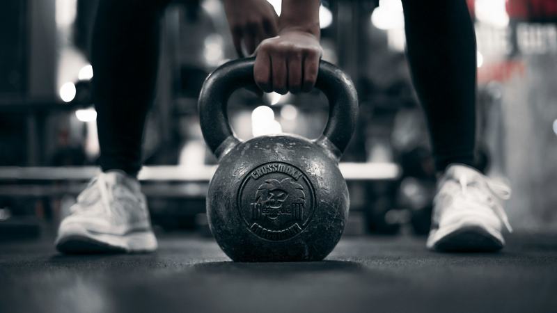 Close up of a kettlebell grip during a training session